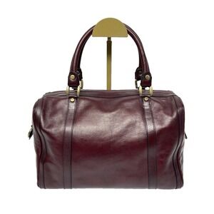 Vintage Gold Pfeil Sport W. Germany Boston Style Leather Bag Burgundy Ox Blood
